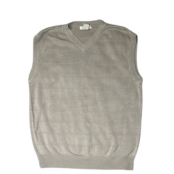 VaBene Men's Vintage Tan Square Sweater Vest Size Large - Picture 1 of 6